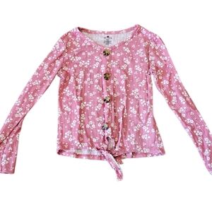 One Step Up Girls' Mock Button Up Tee